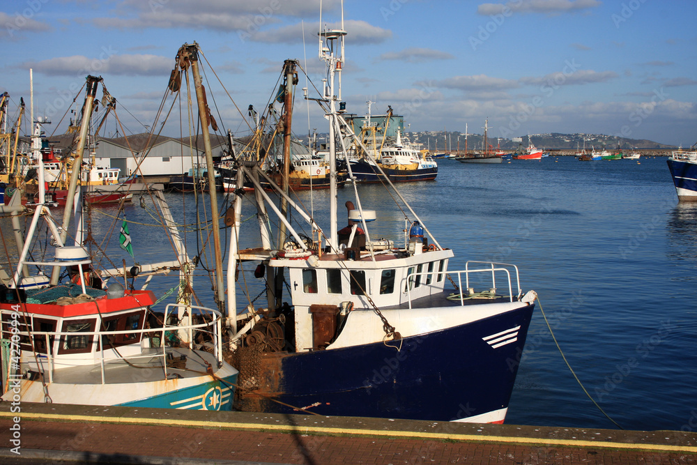 trawlers in Brixham harbour