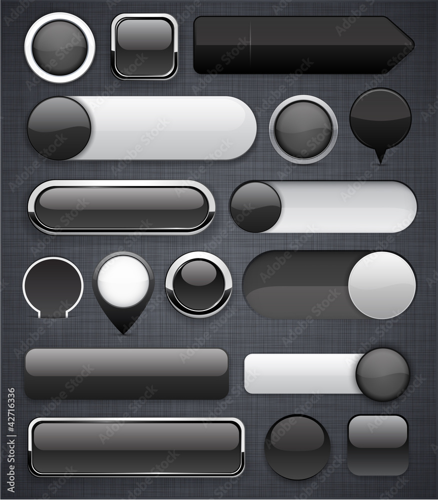 Black high-detailed modern buttons.