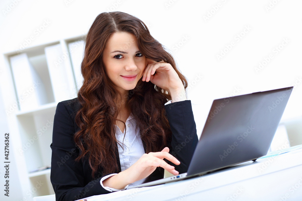 Young busines woman with notebook Young busines woman with notebook