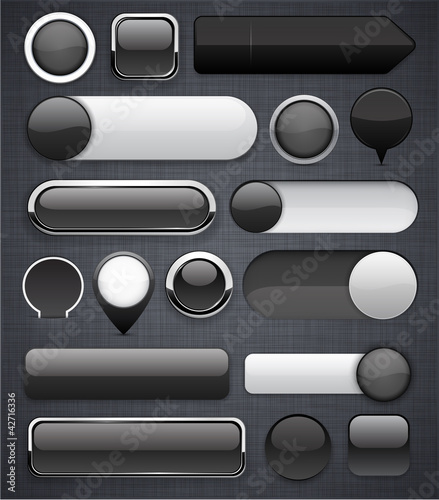 Black high-detailed modern buttons.