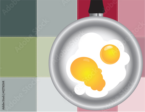 Colored squares  with fried eggs