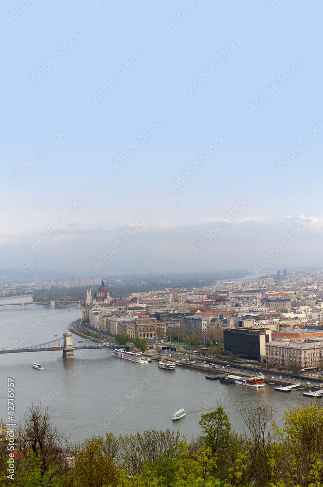 Obraz premium View over Budapest from the Citadel Hungary