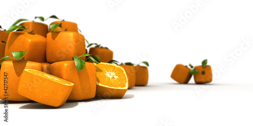 Canvas Print Heap of cubic oranges