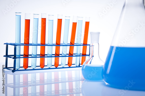 Assorted laboratory glassware , experiment