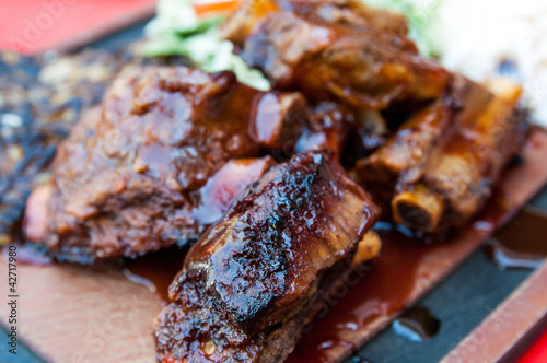 Grilled meat ribs