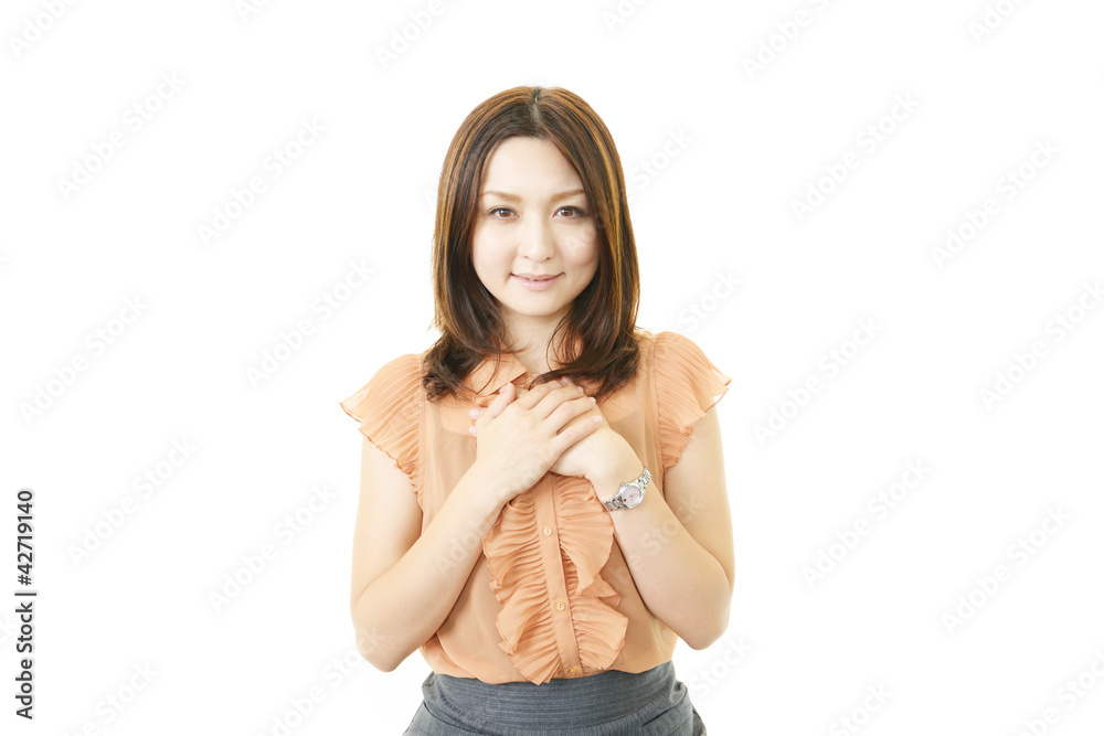 微笑むオフィスレディー 微笑むオフィスレディー