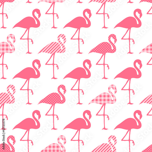 Seamless Pattern Rose Flamingos Pattern