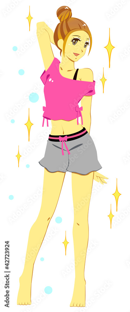 ポーズをとる女性 ポーズをとる女性