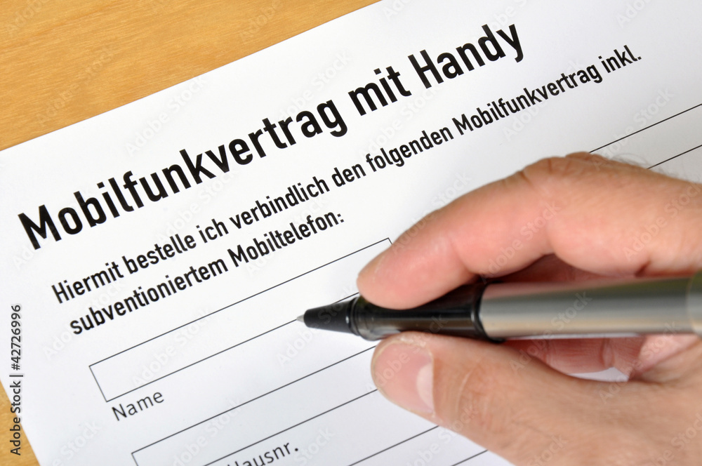 Mobilfunkvertrag vor Unterschrift Mobilfunkvertrag vor Unterschrift