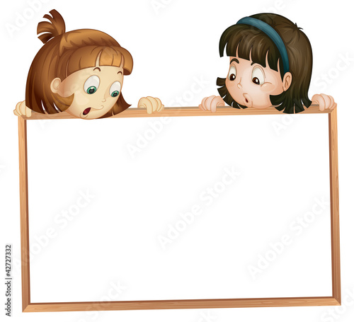 girls showing board