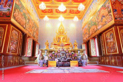 The main Buddha at Plooksutthathum temple,Thailand. © kajornyot