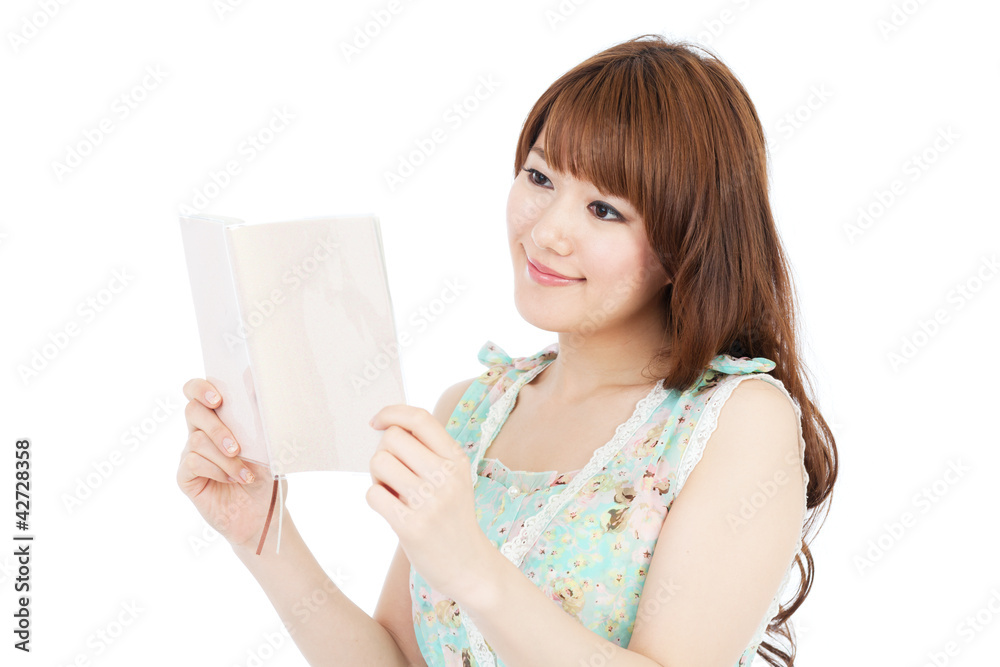 Beautiful young woman reading a book. Portrait of asian. Beautiful young woman reading a book. Portrait of asian.