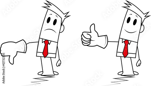 Square guy-Thumbs down and up