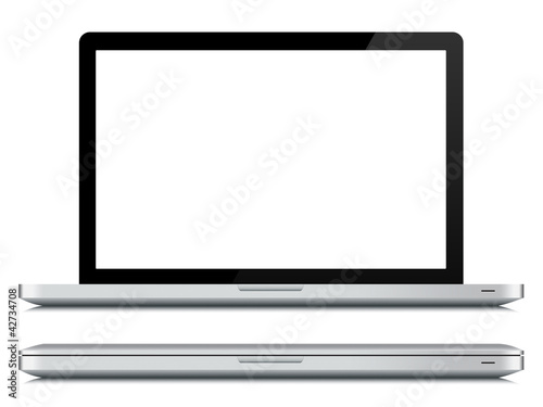 laptop notebook blank white screen