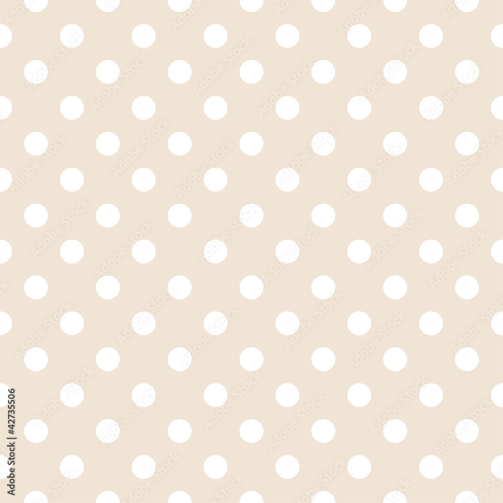 Polka dots on neutral background retro seamless vector pattern