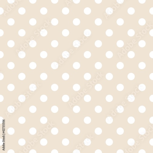 Polka dots on neutral background retro seamless vector pattern