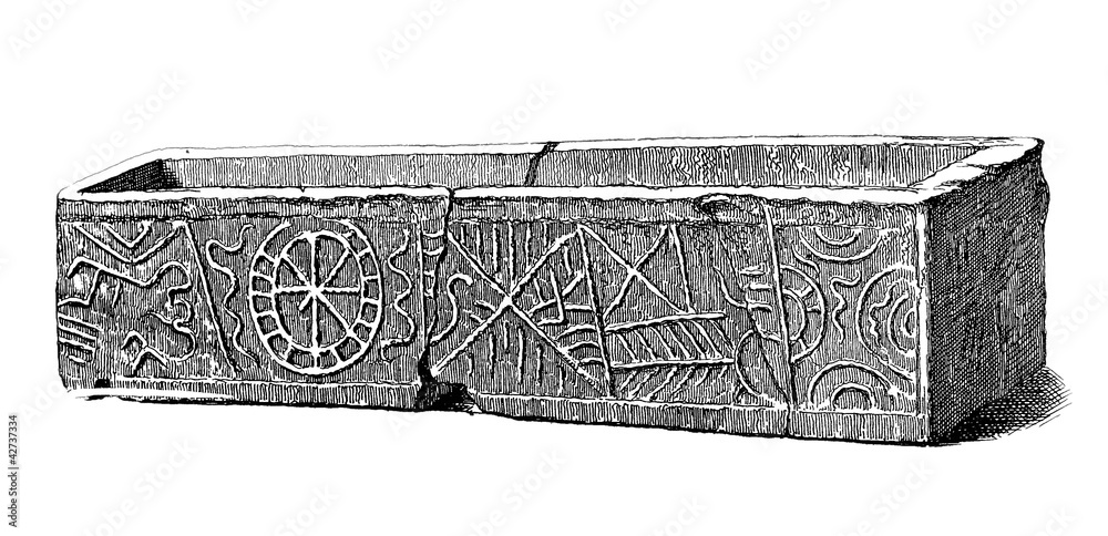 Fototapeta Merovingian Sarcophagus - 8th-9th century