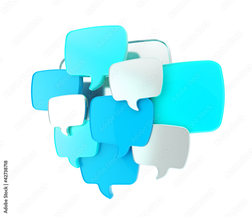 Cloud of text bubbles grouped as plate banner Cloud of text bubbles grouped as plate banner