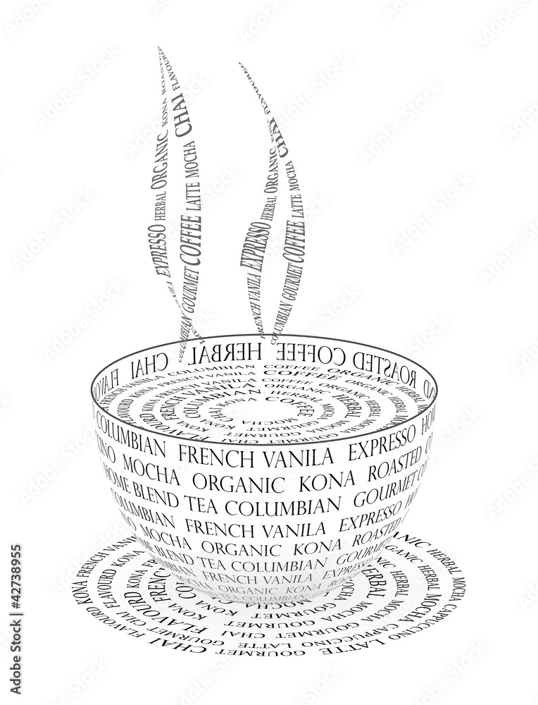 Obraz premium An illustration of Coffee cup made with text