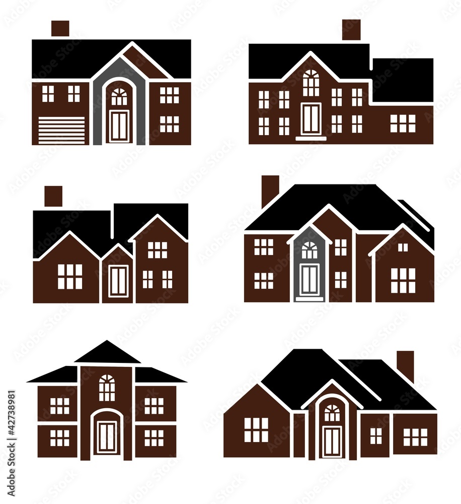 An illustration of different home icon set