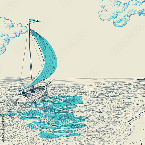 Sailing vector background #42739183