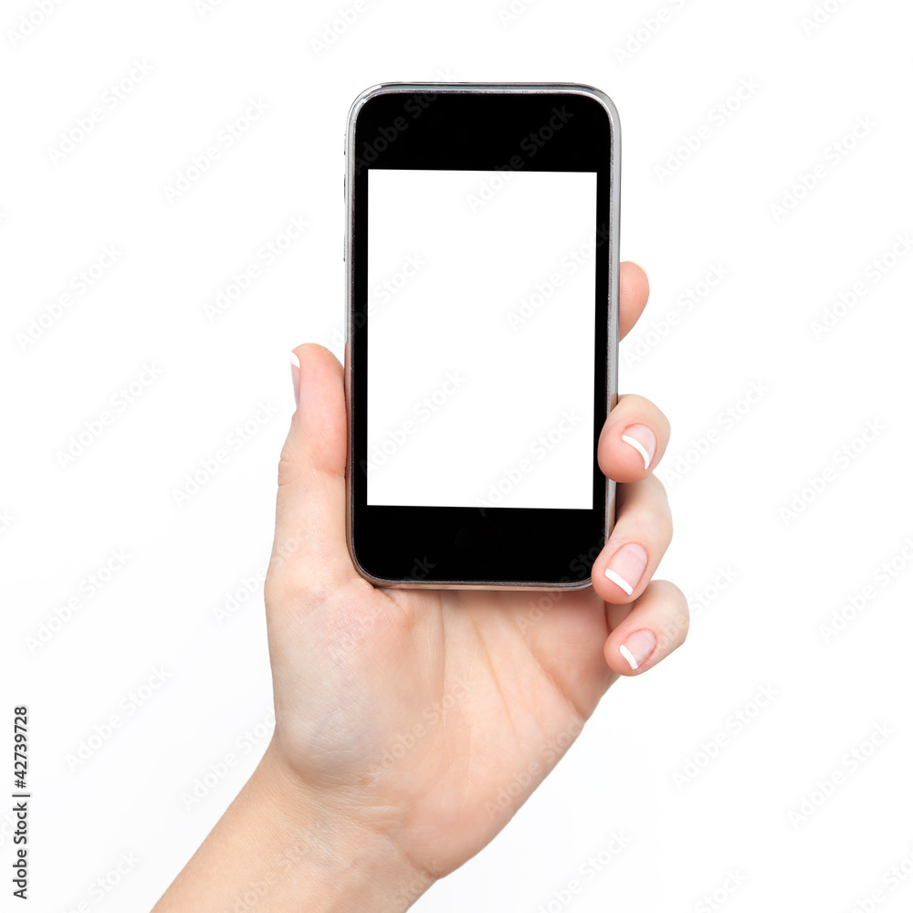 woman's hand holding the phone woman's hand holding the phone