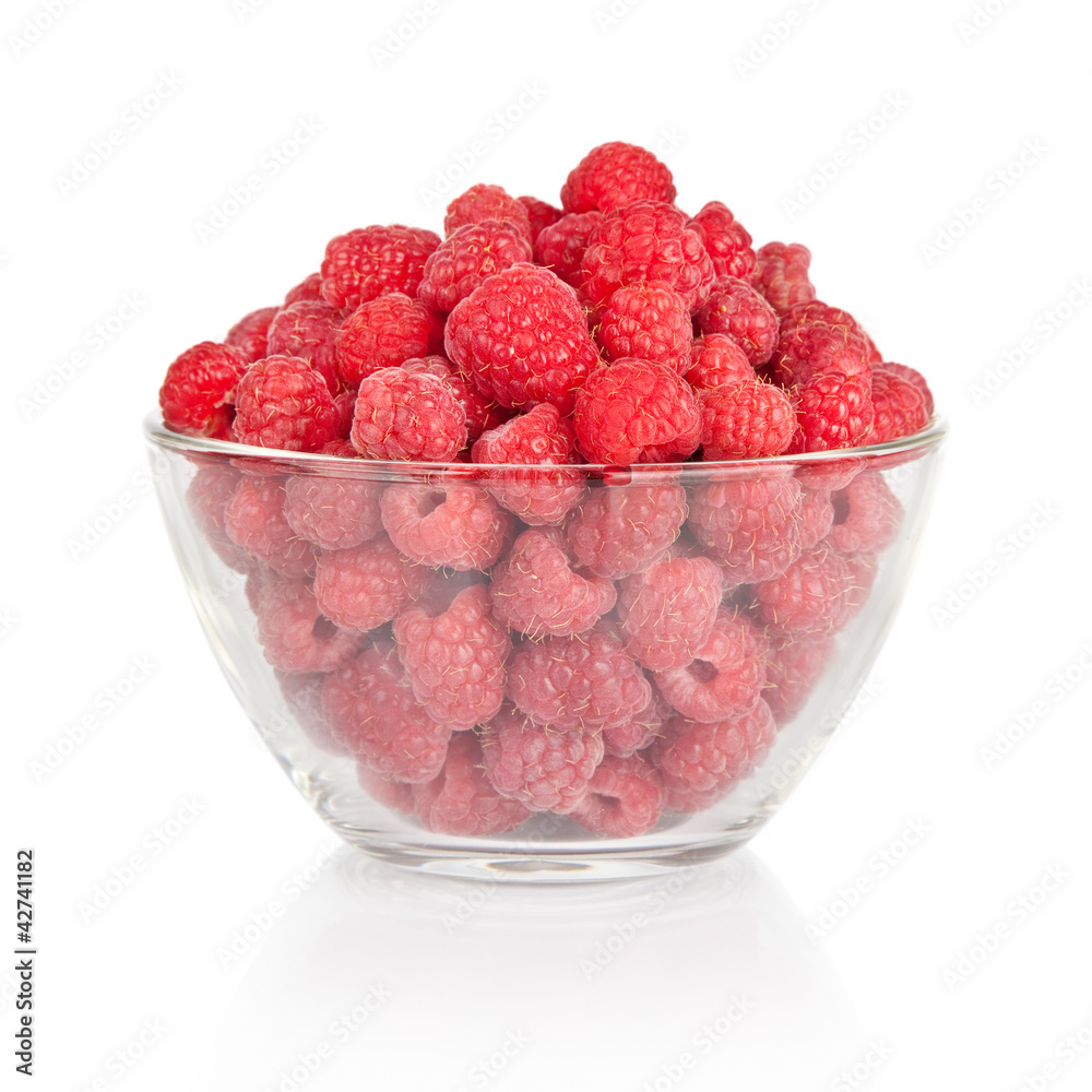 fresh raspberries in a bowl isolated on white fresh raspberries in a bowl isolated on white