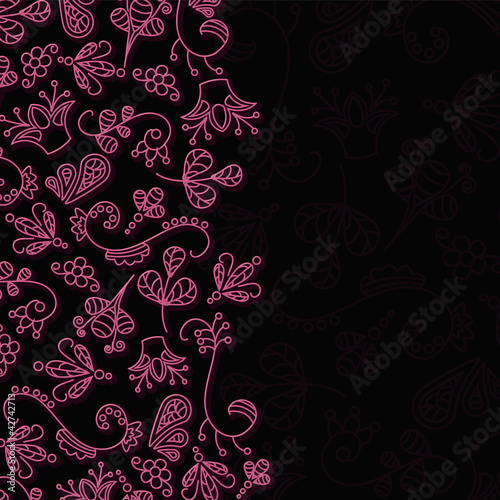 Beautiful patterns on a black background