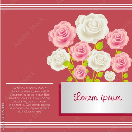 Card with colorful roses