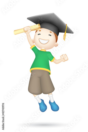 3d Boy with Mortar Board