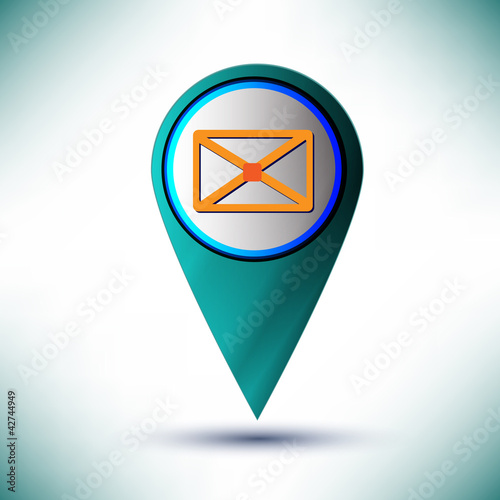 Free Download vector glossy web icon email design element on a blue background - GFXLoad
