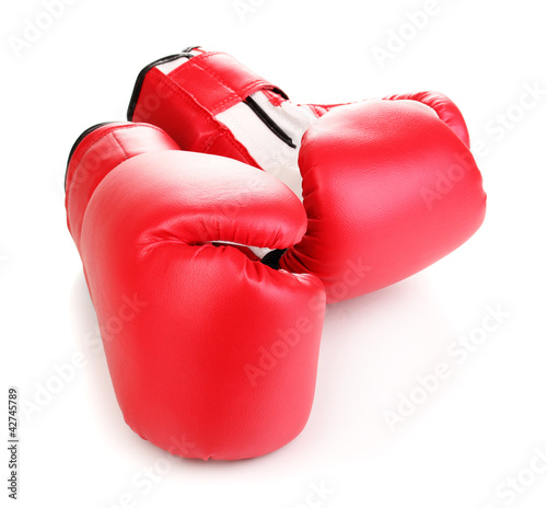 Red boxing gloves isolated on white © Africa Studio