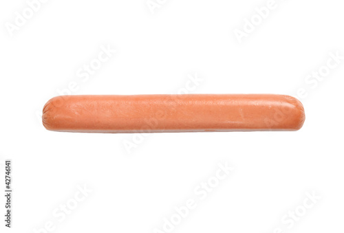 One sausage isolated on white background