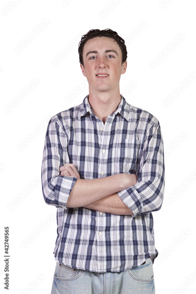 Casual Man posing with arms crossed - isolated Casual Man posing with arms crossed - isolated