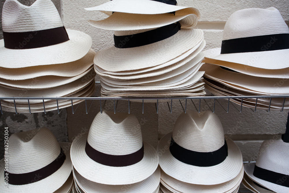 White hats in the street market