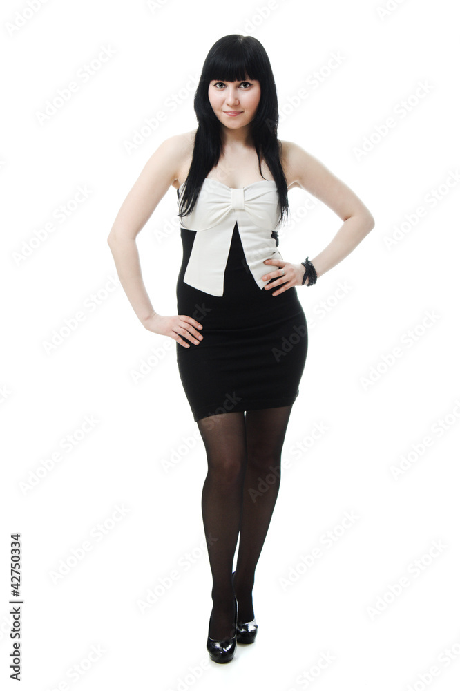 Fototapeta premium Sure beautiful woman in evening dress