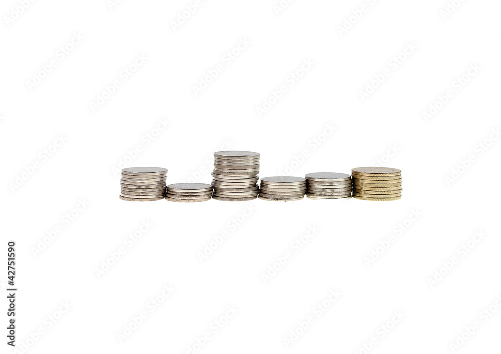 Money coins thai bath sort on isolate Money coins thai bath sort on isolate