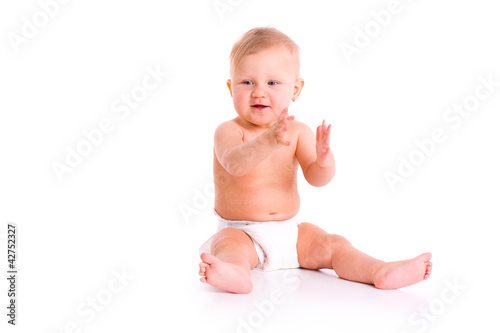 studio shot of baby in diaper © Jiri Hera