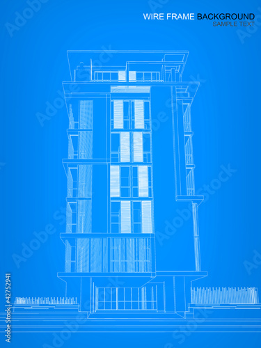 Wireframe building background