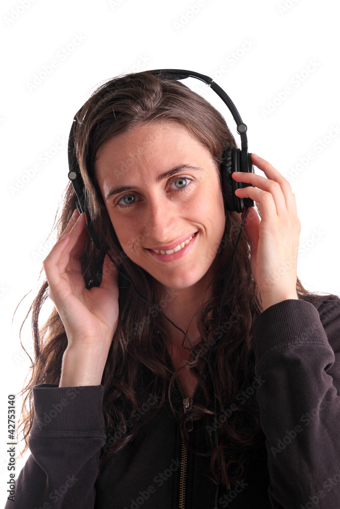Fototapeta premium woman listening to music