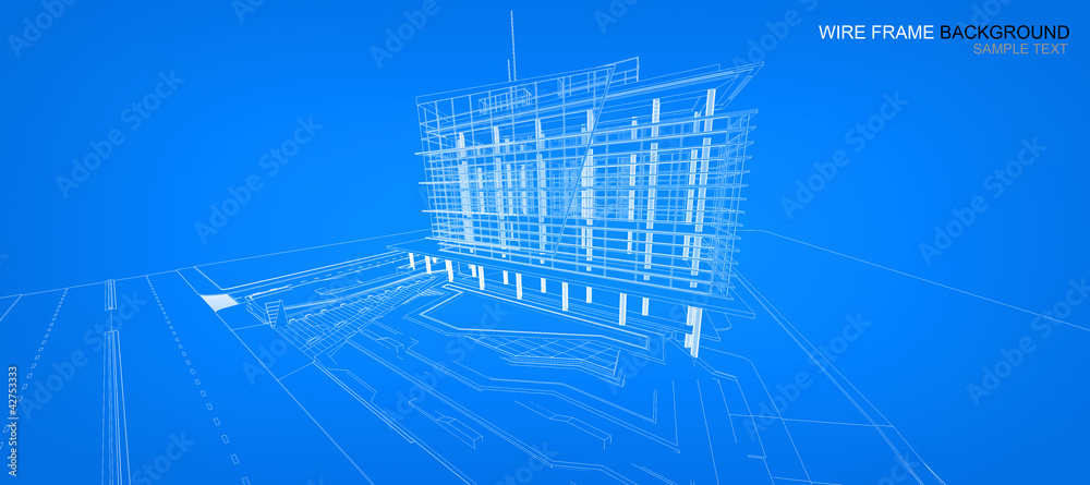 Wireframe of building