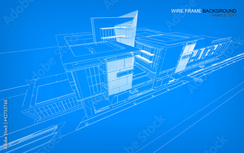 Wireframe building background