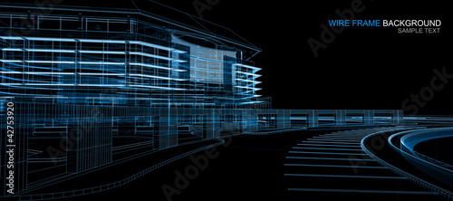 Wireframe building background