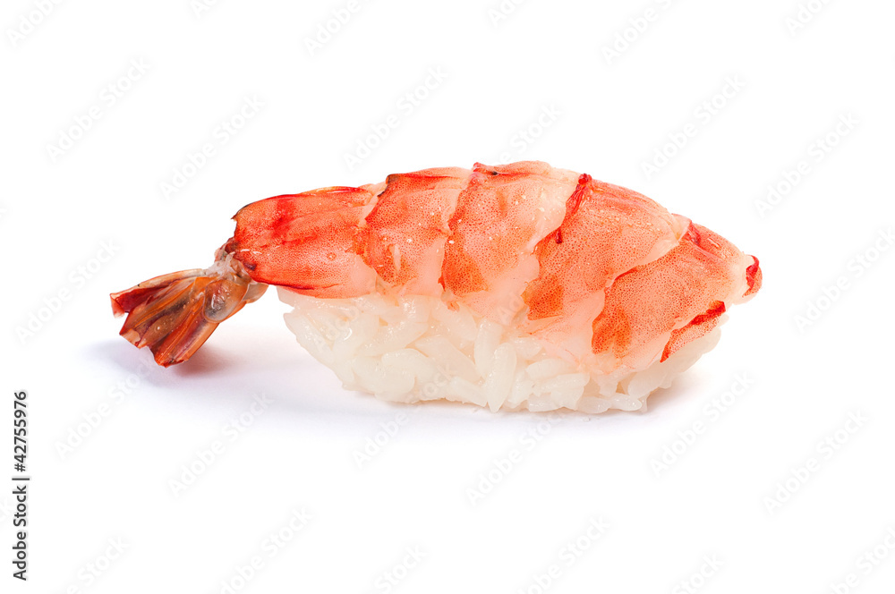 Nigiri sushi. Eby. Shrimp. On a white background. Nigiri sushi. Eby. Shrimp. On a white background.