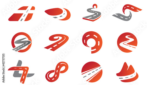 Road emblems template. Elements for your logo.