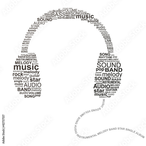 Typography headphones - music concept image #42757137