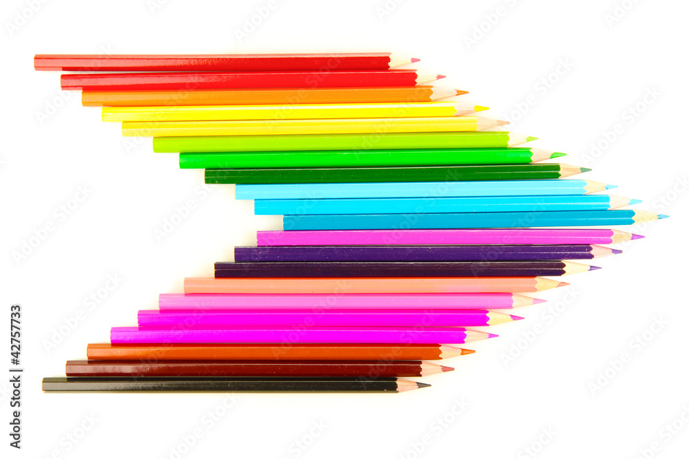 Color pencils isolated on white