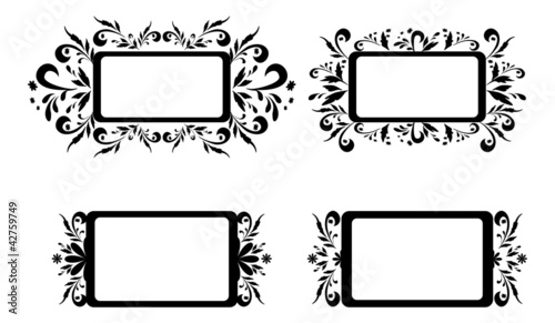 Backgrounds with floral pattern, silhouette