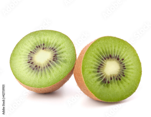 Two kiwi fruit sliced halves