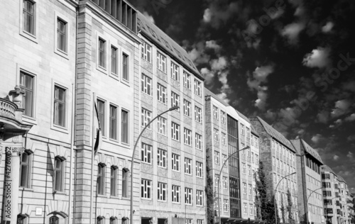 Fototapeta Naklejka Na Ścianę i Meble -  Row of Buildings in Berlin with dramatic Sky